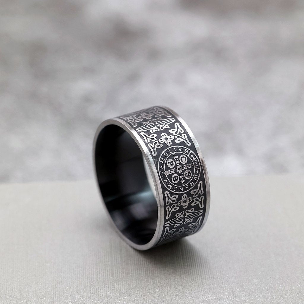 Vintage Cross Stainless Steel Men's Ring