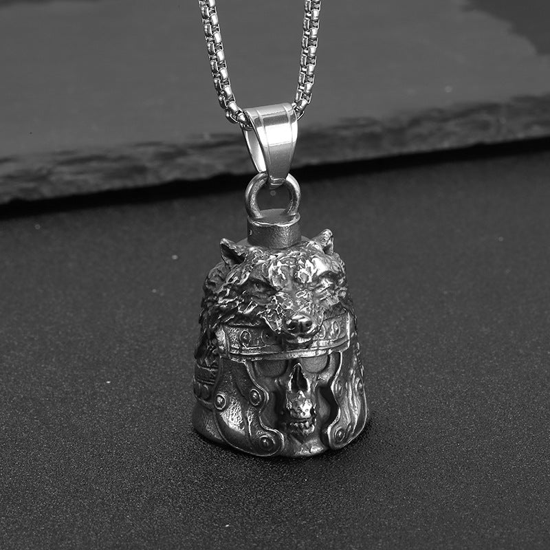 Vintage Wolf Stainless Steel Pendant Necklace