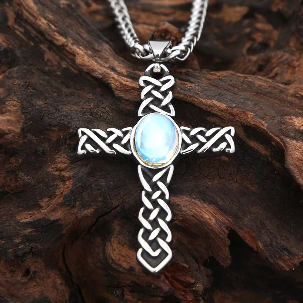 Cross Viking Stainless Steel Men's Pendant Necklace