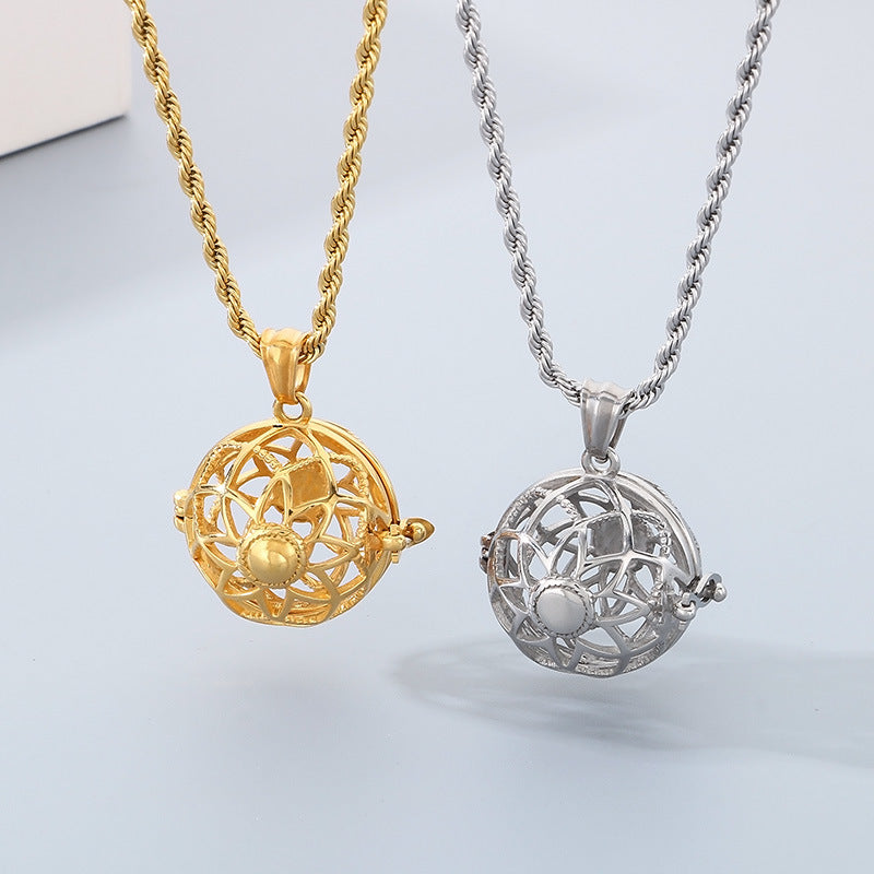 Planderful Lantern Pendant Hollow Titanium Steel Men Women