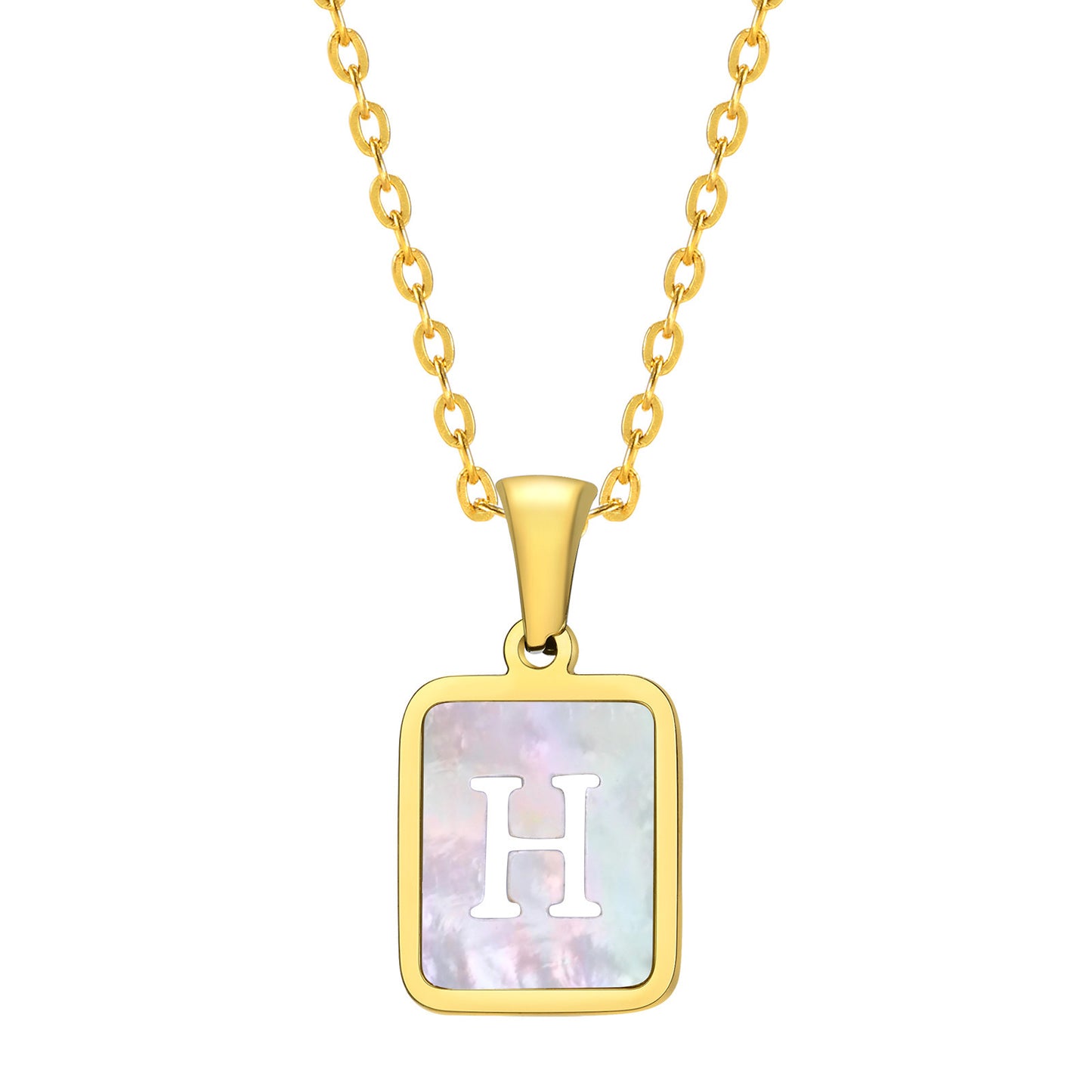 European And American Jewelry Shell Square Pendant Necklace