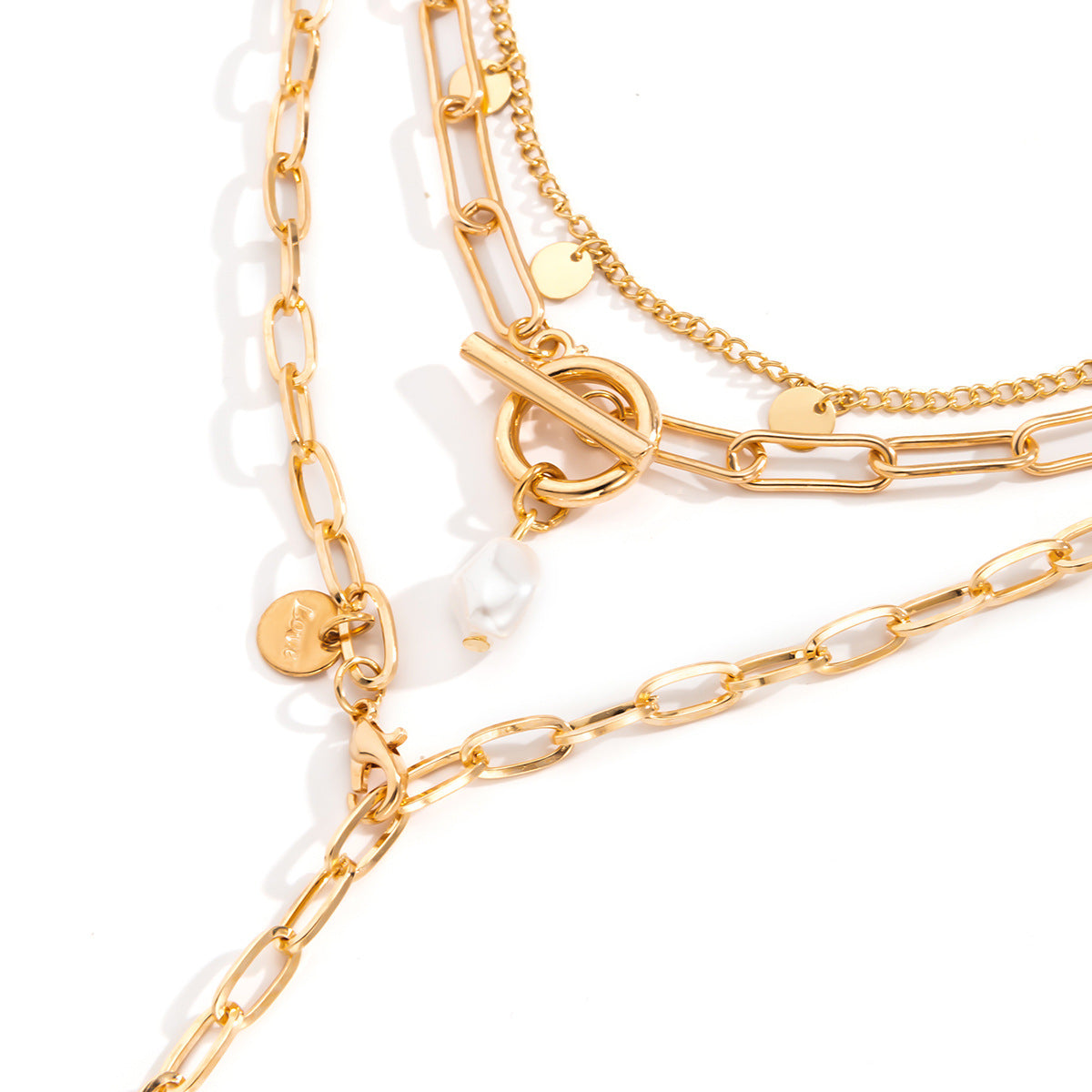 Planderful Vienna Verve Imitation Pearl Y Shaped Necklace For Women Sequined Fringe Cross Chain Statement Jewelry