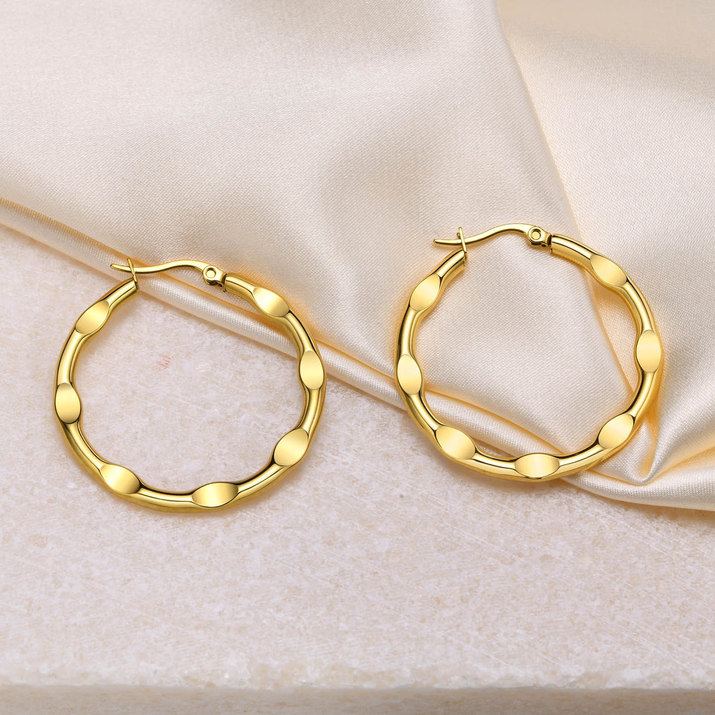 European And American Style Jewelry Gold Stainless Steel Earrings
