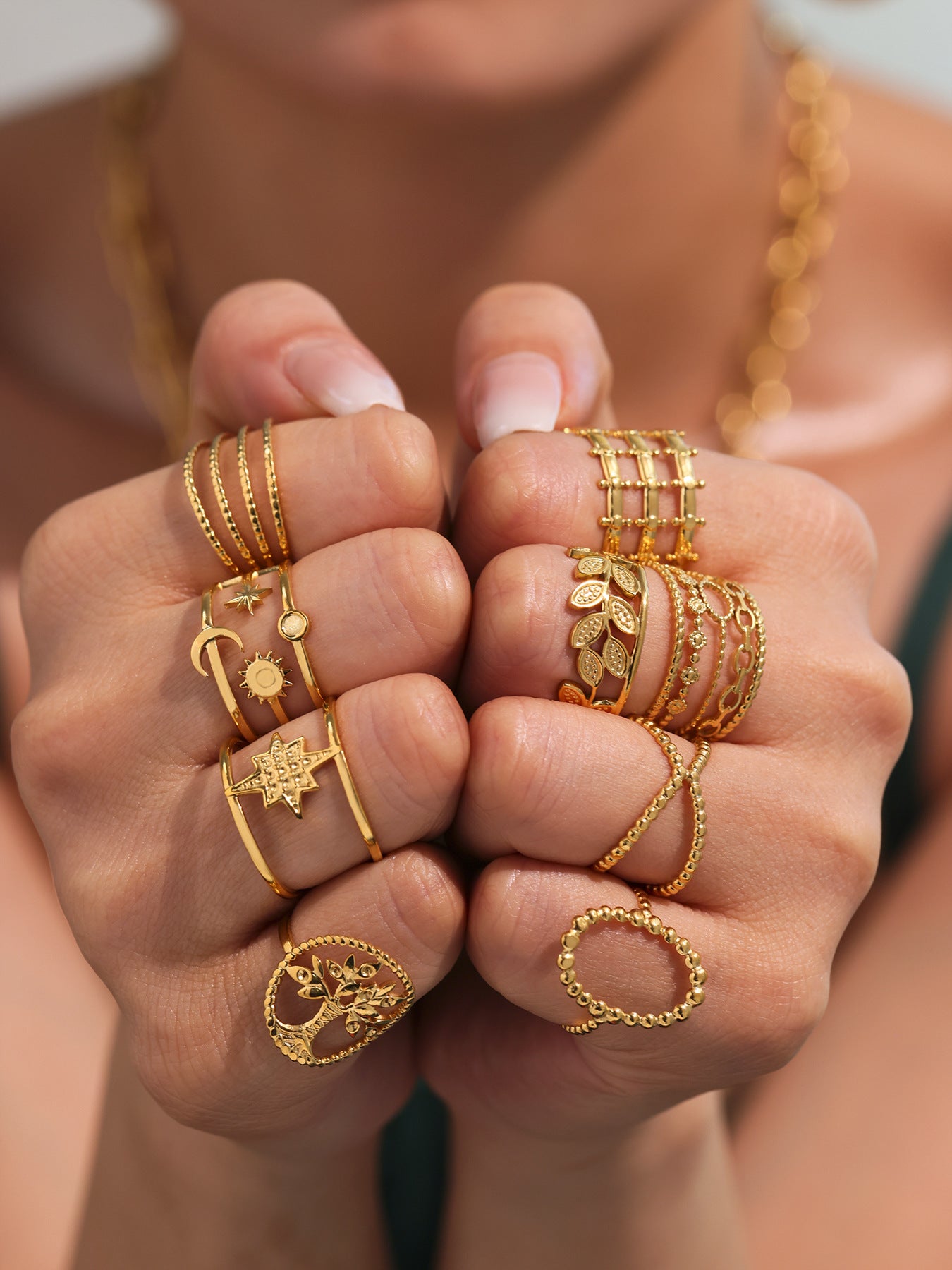 Planderful Geometric Stylish Ring 18K Gold Plated For Women