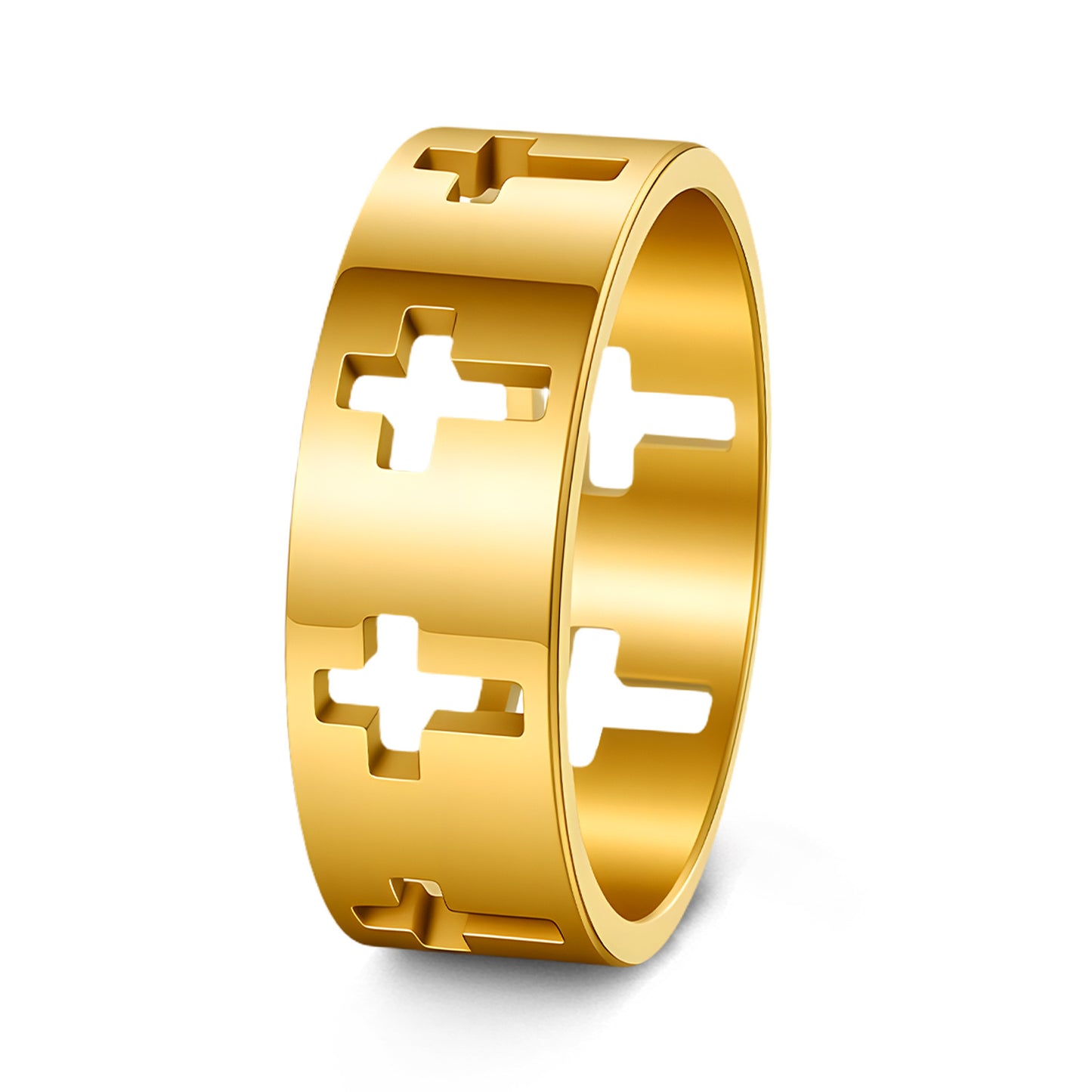 Planderful Everyday Genie Titanium Steel Cross Ring Unisex Fashion Jewelry For Men And Women Size 7 12