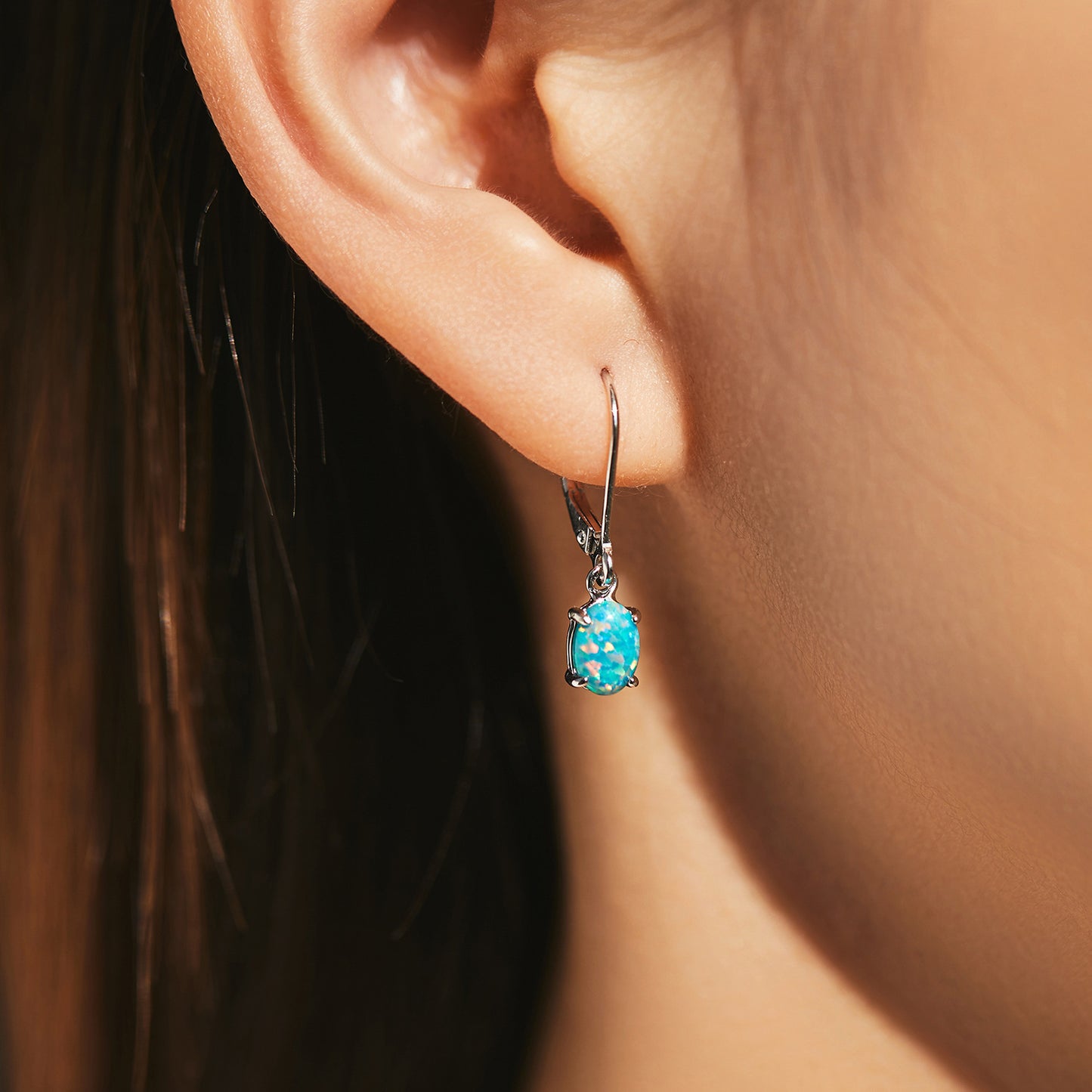 Planderful Everyday Genie Opal Earrings – Elegant Sterling Silver Design