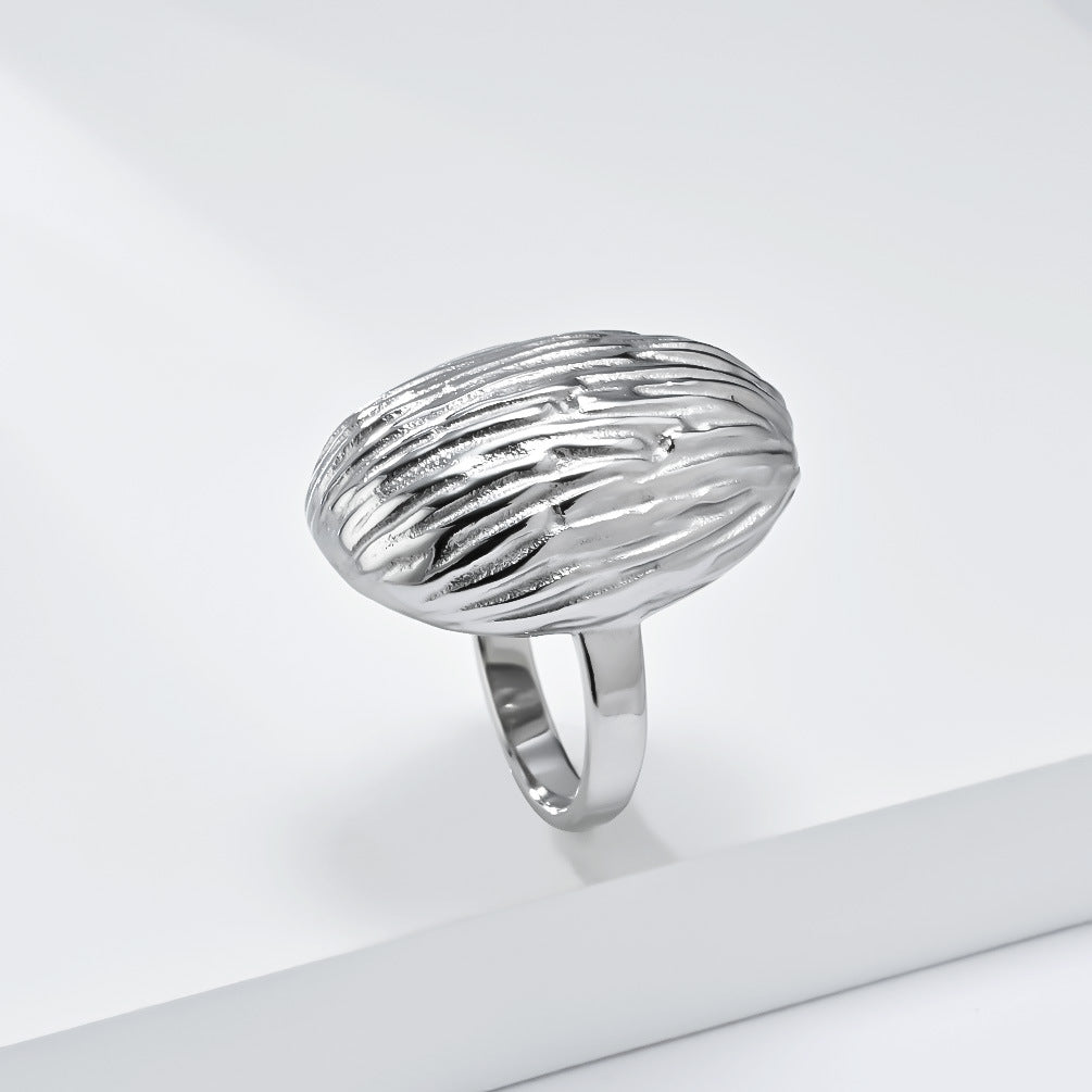 Planderful Everyday Genie Gold Plated Titanium Steel Ring For Women, Geometric European Design, Daily Wear Jewelry