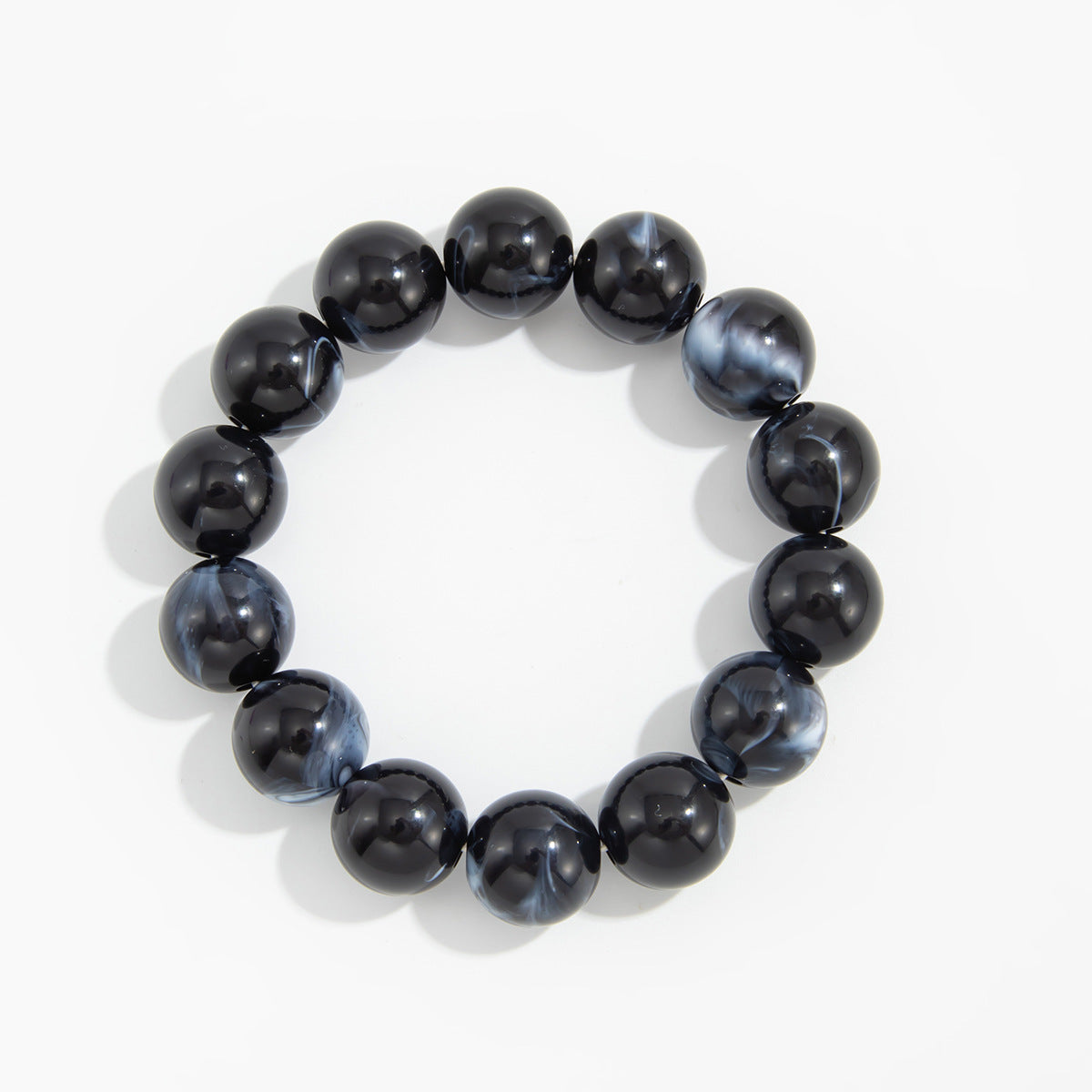 Planderful Black Pearl Bracelet Elastic Beaded For Readers
