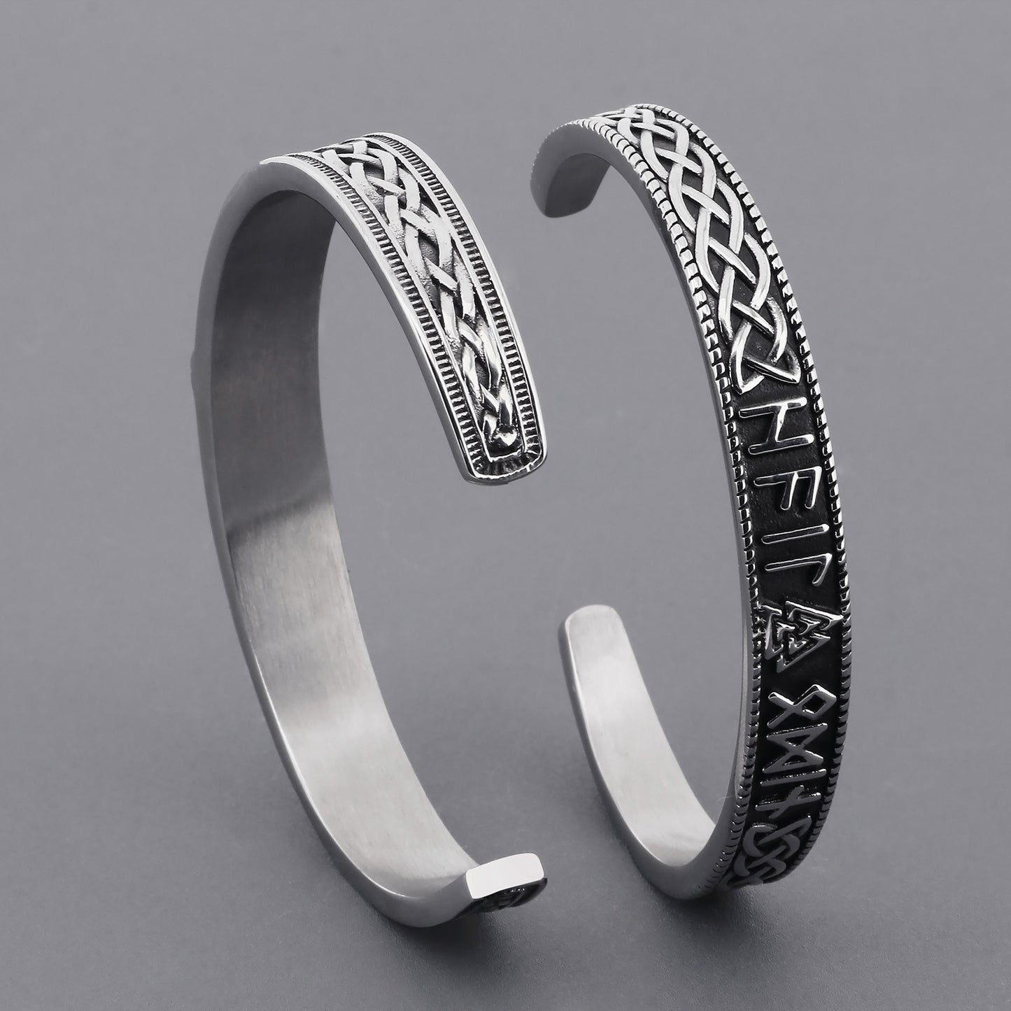Nordic Hot-Selling Quake Stainless Steel Bracelet – Viking Triangular Knot Odin Rune
