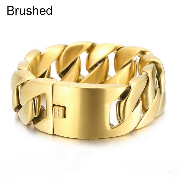 Planderful Wide Cuban Chain Bracelet For Men Titanium Steel