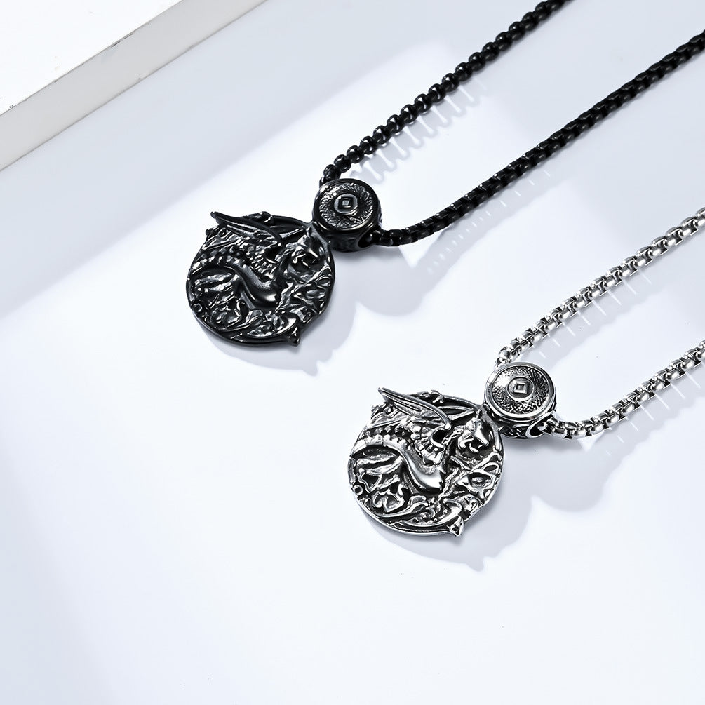 Amazon Retro Nordic Vikings Celtic Dragon Necklace for Men