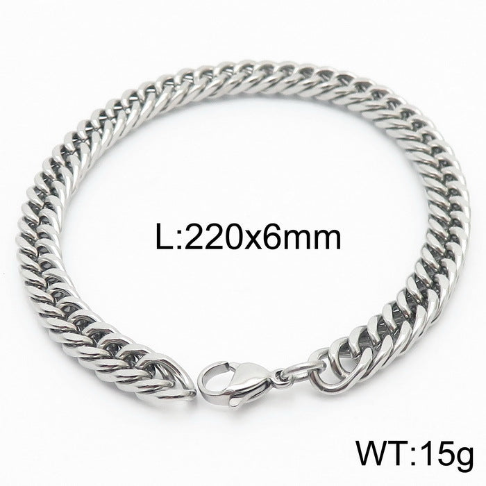 Cool Men's Titanium Steel Does Not Fade Lobster Buckle Bracelet Girls Niche Bracelet A