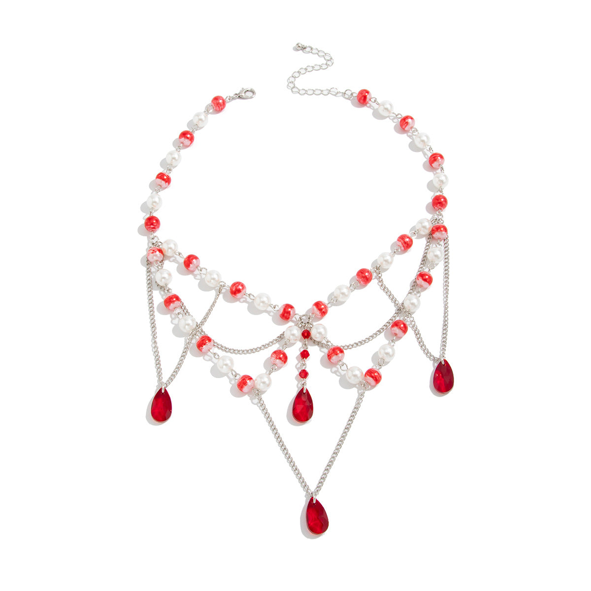 Gothic Dripping Bead Fringe Choker
