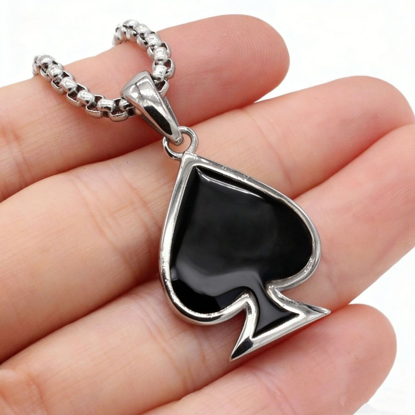 Spade Magician Pendant Titanium Steel Unisex Protective Statement Accessory For Everyday Genie Fans Planderful