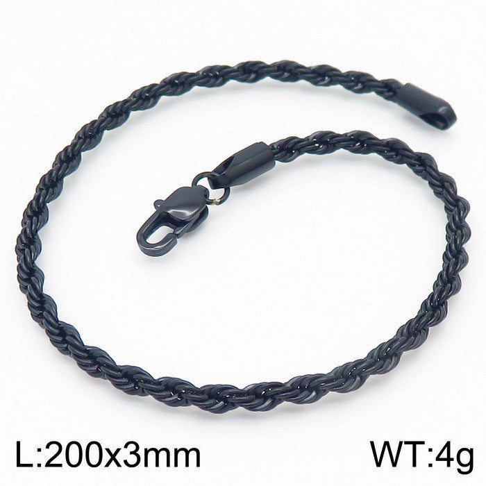 Titanium Steel – & Men's Buckle Twist Chain 4/6/8 Mm Twist Rope Chain Bracelet