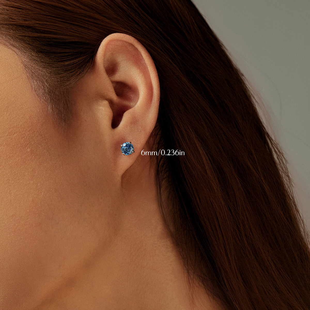 925 Sterling Silver Tanzanite-Color Rose-Cut Zircon Stud Earrings