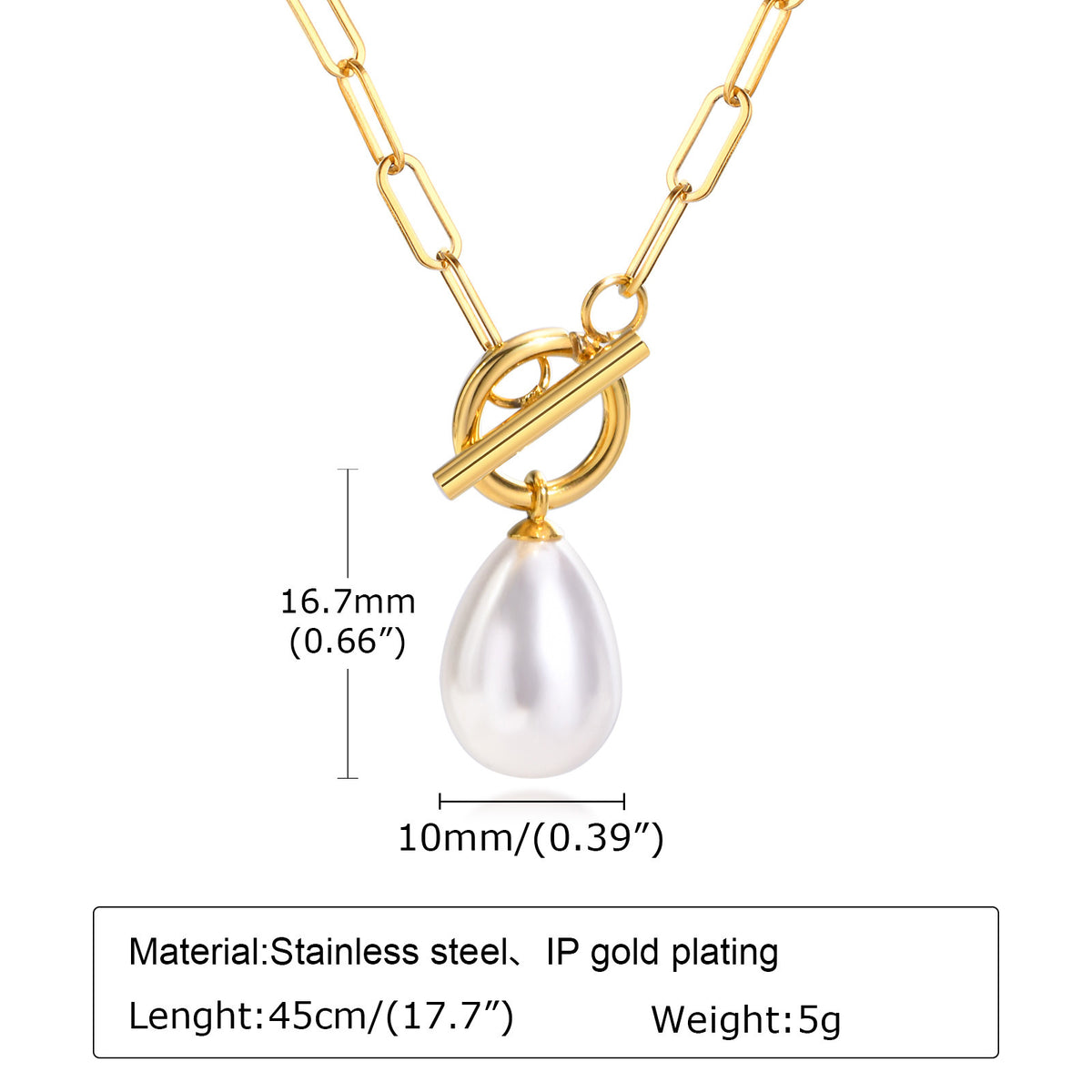 Stainless Steel Flat Cross Chain Pearl Spacer Copper Material Heart Flower Double Necklace