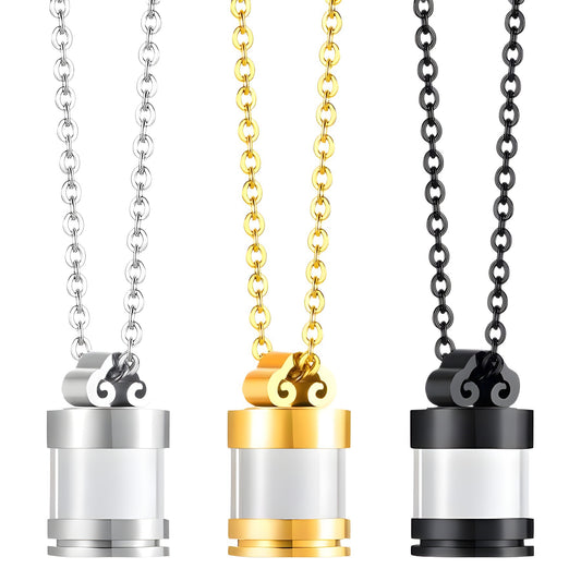 Planderful Everyday Genie Glass Tube Perfume Bottle Necklace Openable Hollow Pendant For Style Savvy Women