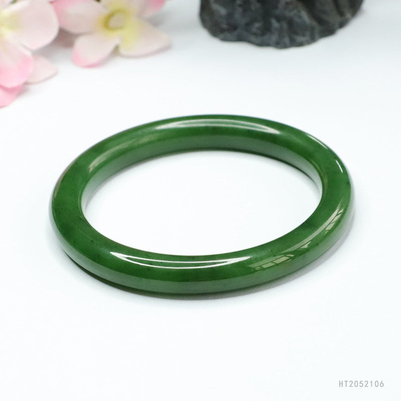 Spinach-Green Jasper Round Bangle