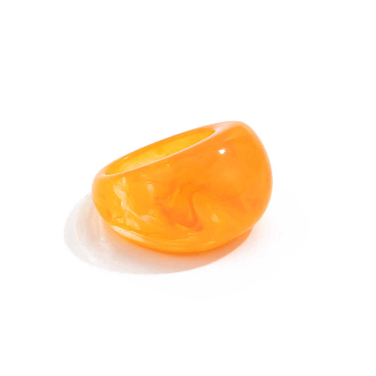 Planderful Vienna Verve Statement Ring Bread Shaped Wide Ring Maillard Color Hand Jewelry For Bold Fashion Lovers