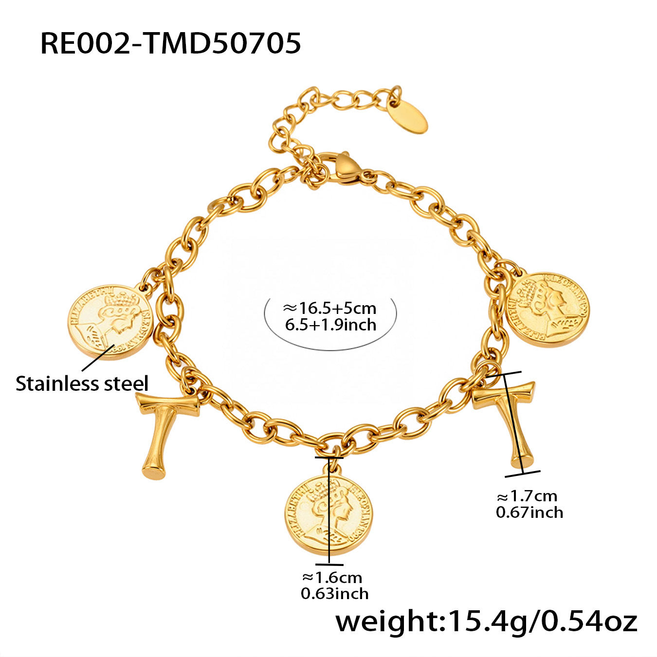 Planderful 26 Letters Queen Elizabeth Luxury Bracelet Women