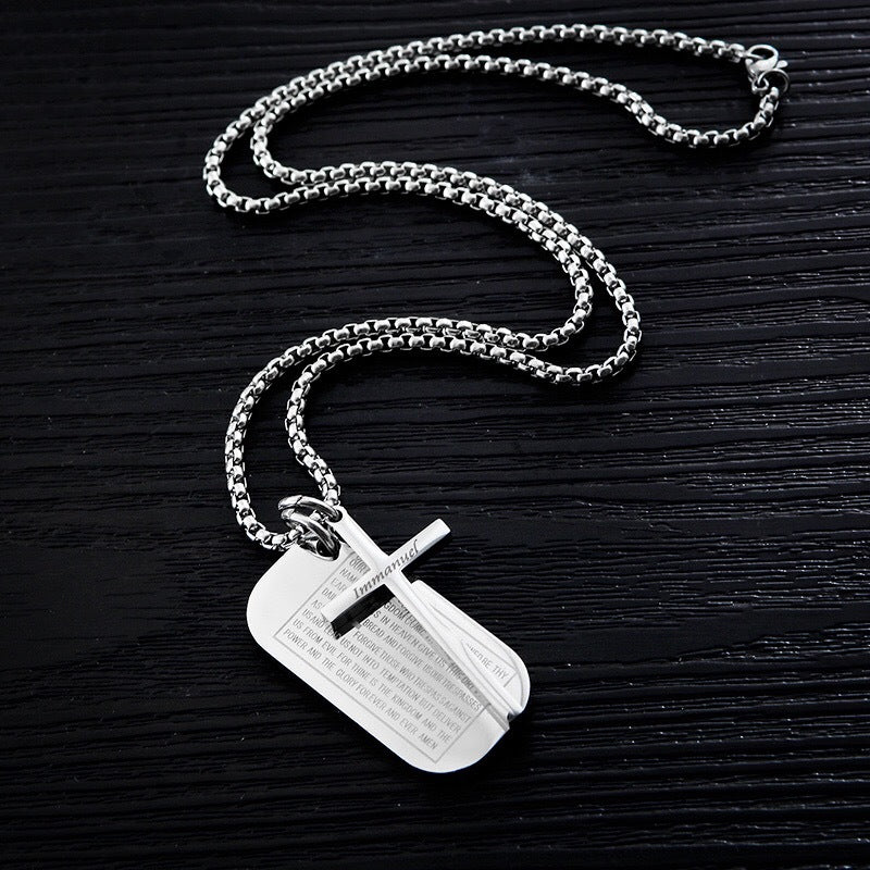 1. Planderful Titanium Steel Cross Necklace for Men – European American Street Style Pendant Gift for Him