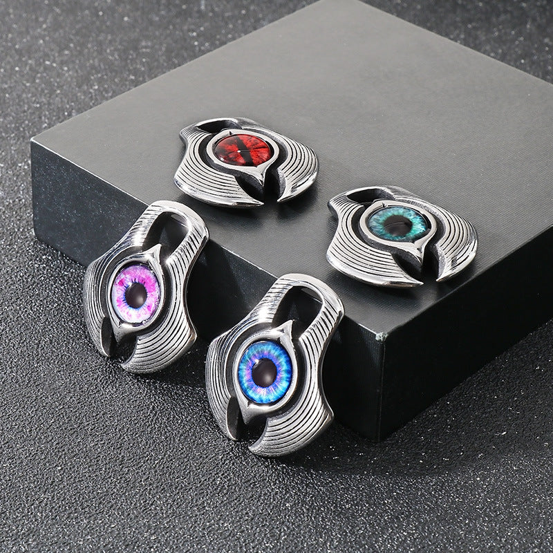 Planderful Bold Evil Eye Pendant For Men Titanium Steel