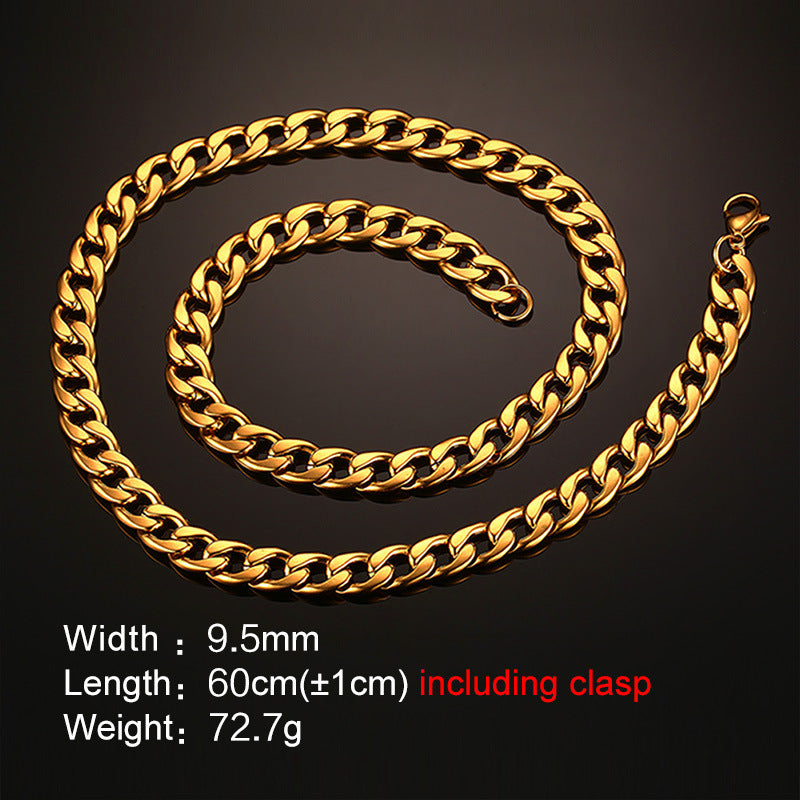 Stainless Steel Men's Thick Necklace Hip-Hop Fashion Chain