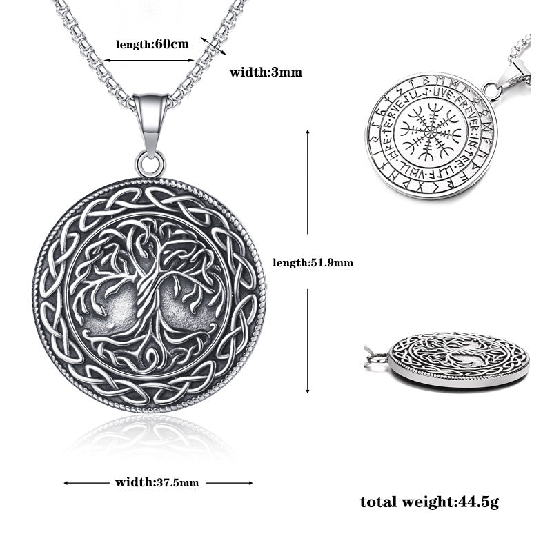 Stainless Steel Necklace - Elegant Tree of Life Pendant