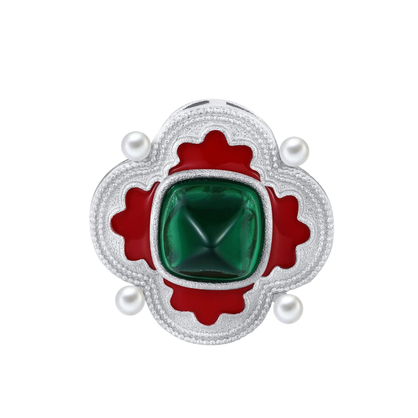 Planderful Everyday Genie – Vintage Four-Leaf Clover Necklace S925 Sterling Silver Inlaid Zircon