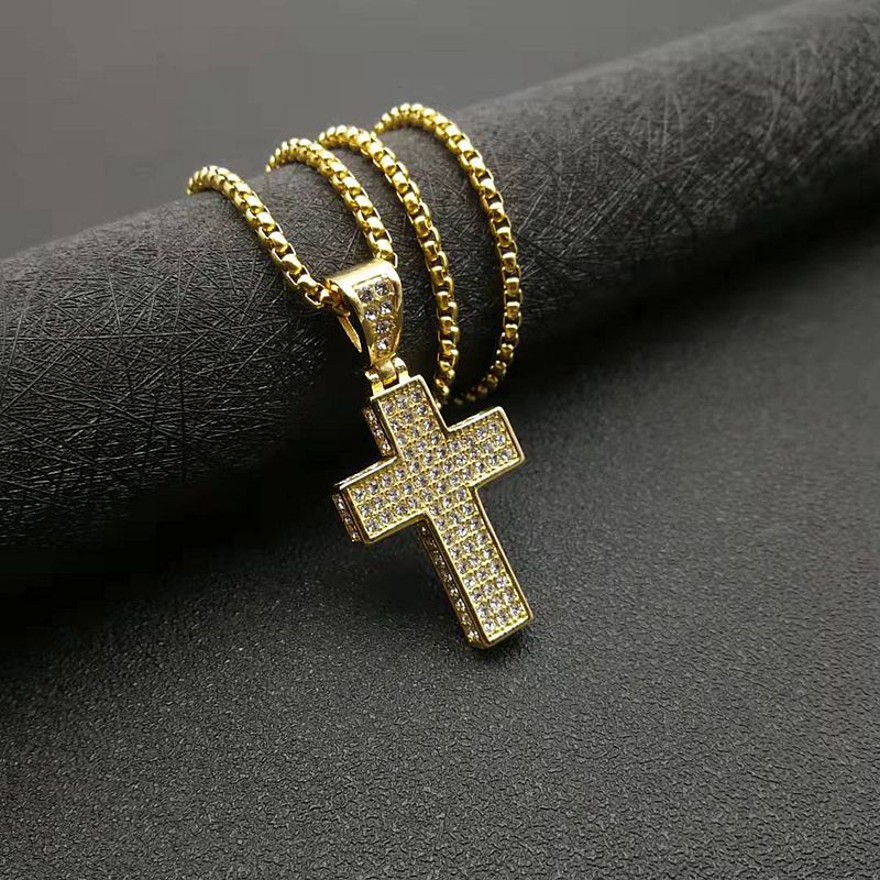 Zircon Necklace – Statement Cross Pendant For Men And Women