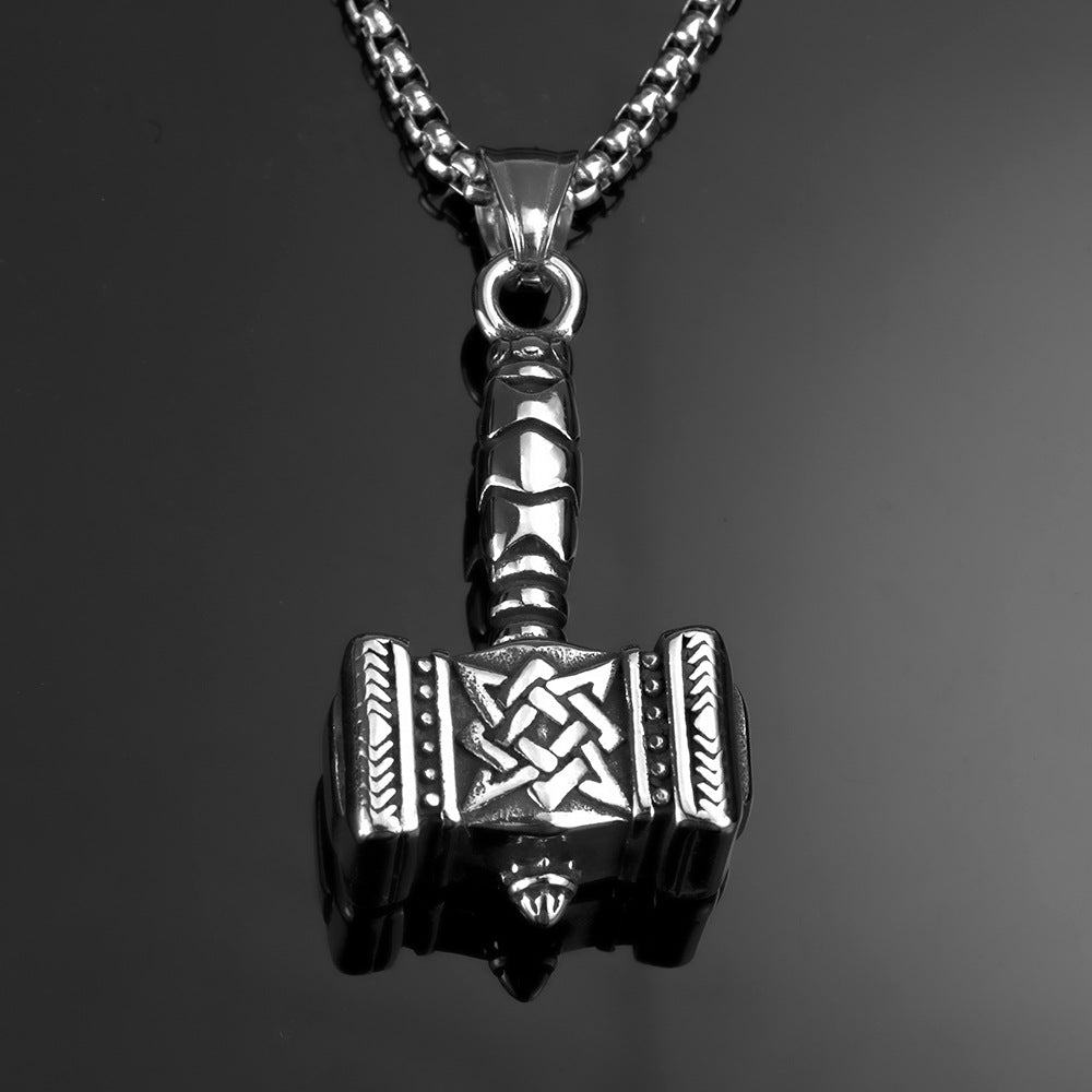 Vintage Men's Jewelry Stainless Steel Slavic Quake Pendant
