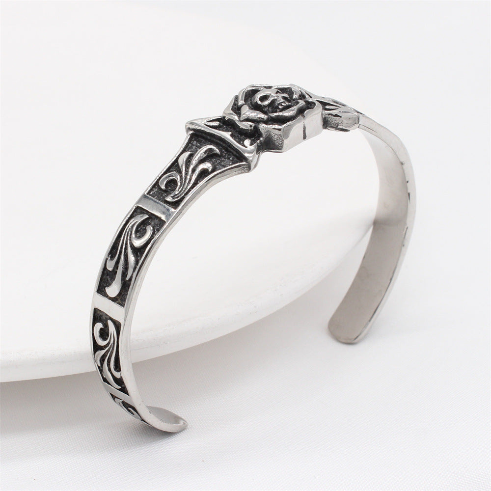 Planderful Everyday Genie – Unique Retro Skull Men's Titanium Steel Bracelet