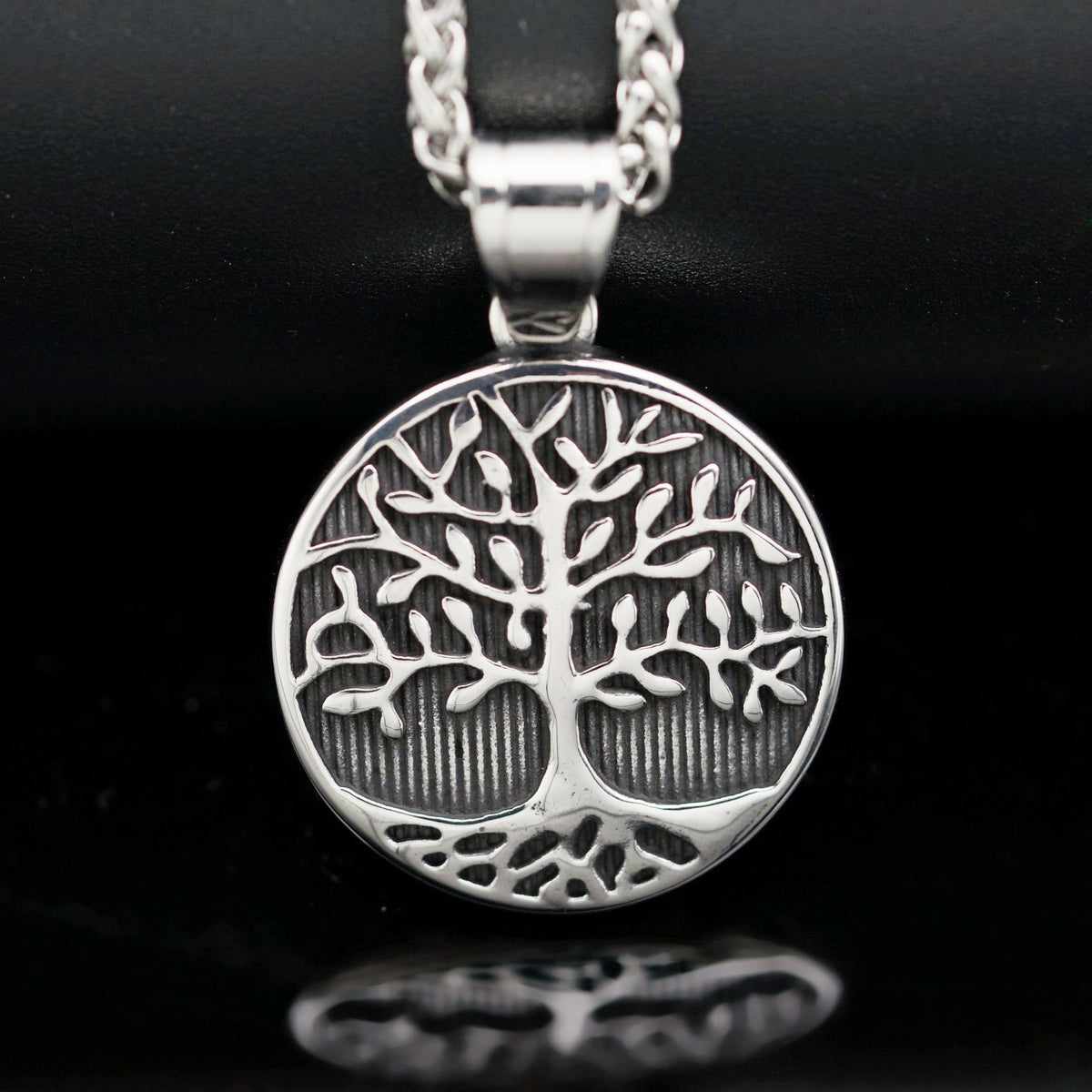 Vintage Tree of Life Stainless Steel Pendant Necklace