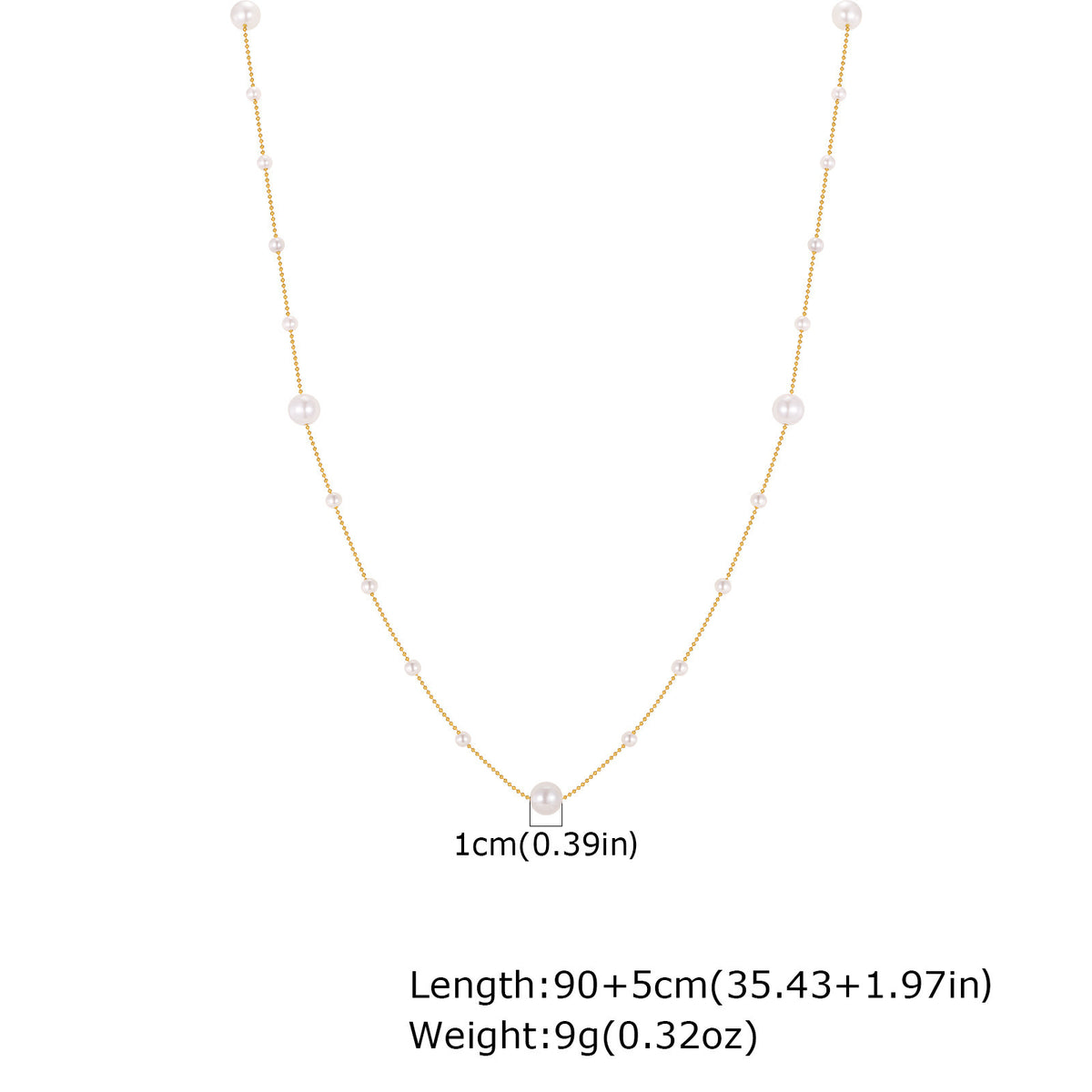 Stainless Steel Autumn & Winter & Double-Layer Imitation Pearl Round Zirconium Necklace