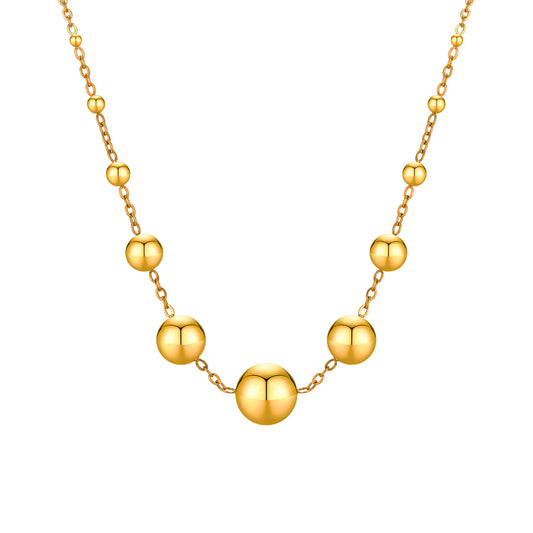 Stainless Steel Chain Ball Gold Necklace Bracelet Women
