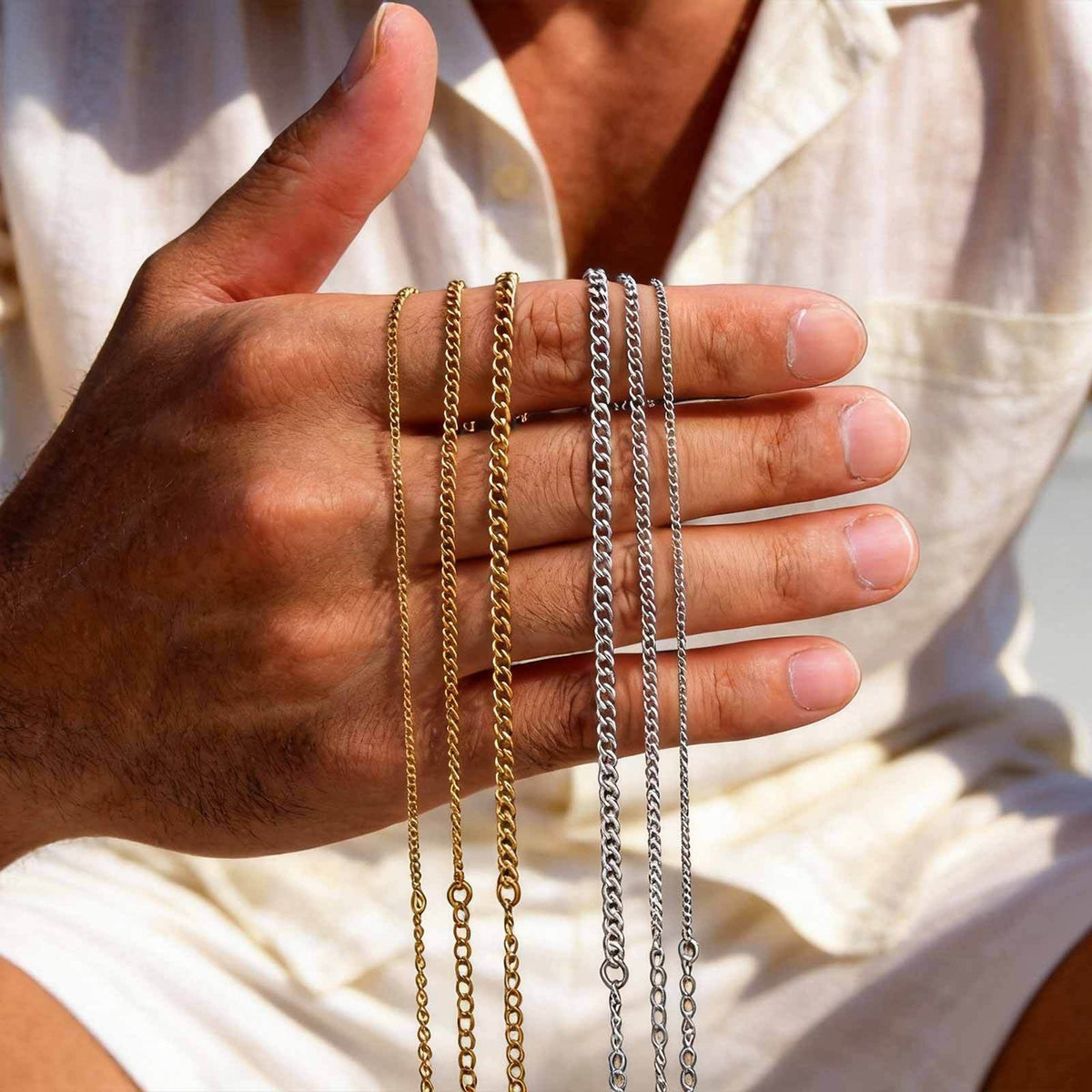 Slim Herringbone Stainless Steel Bracelet