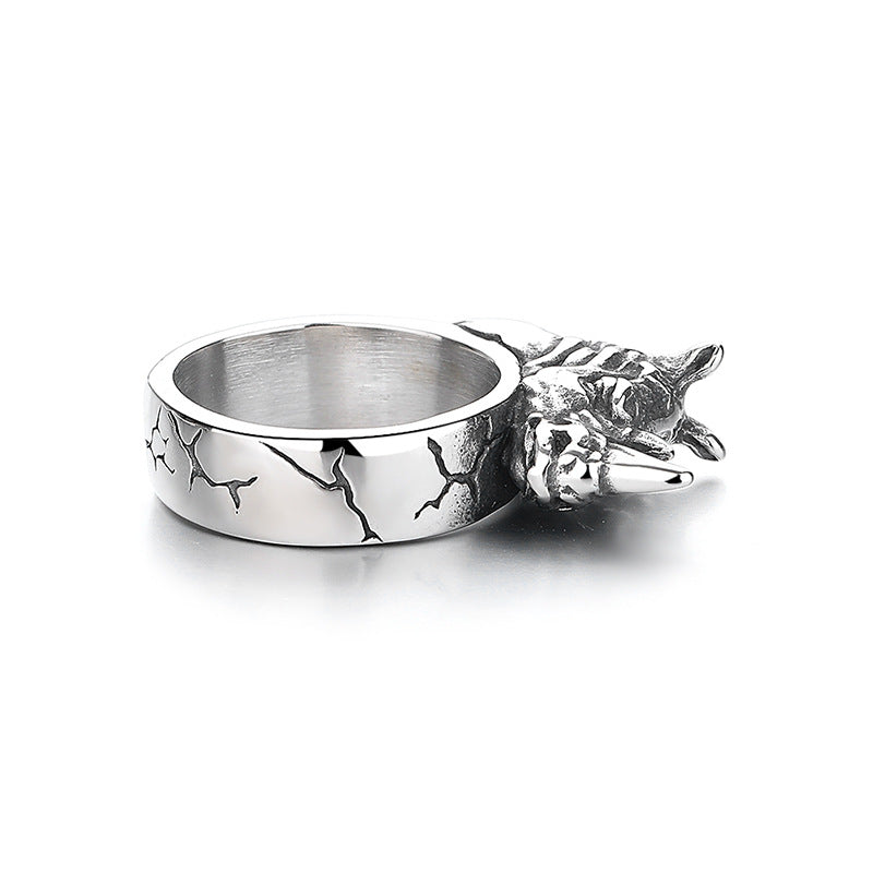 Steel Ring – Statement Self Defense Ring For Men With Rhino Hidden Weapon Design