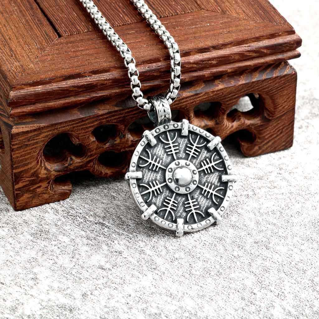 Viking Helmet Stainless Steel Pendant Necklace