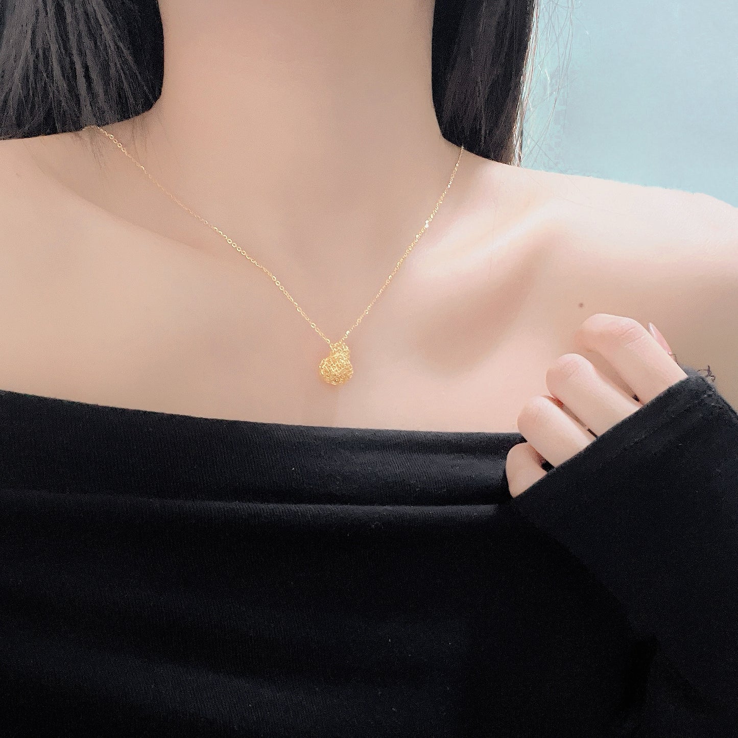 Vintage S925 Sterling Silver Lotus Flower Necklace Trendy