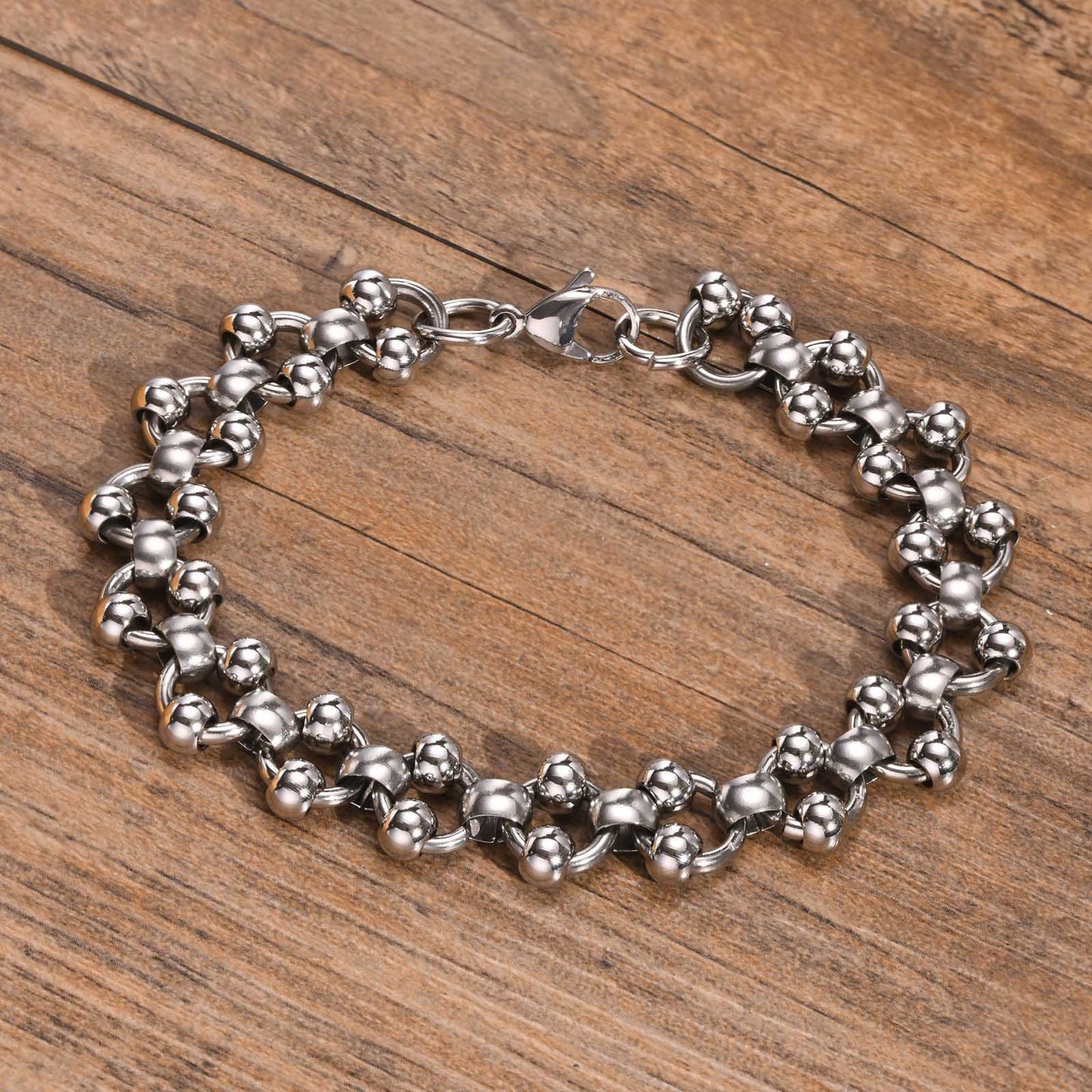 Titanium Steel Bracelet Men Stainless Steel Ball Chain Jewelry