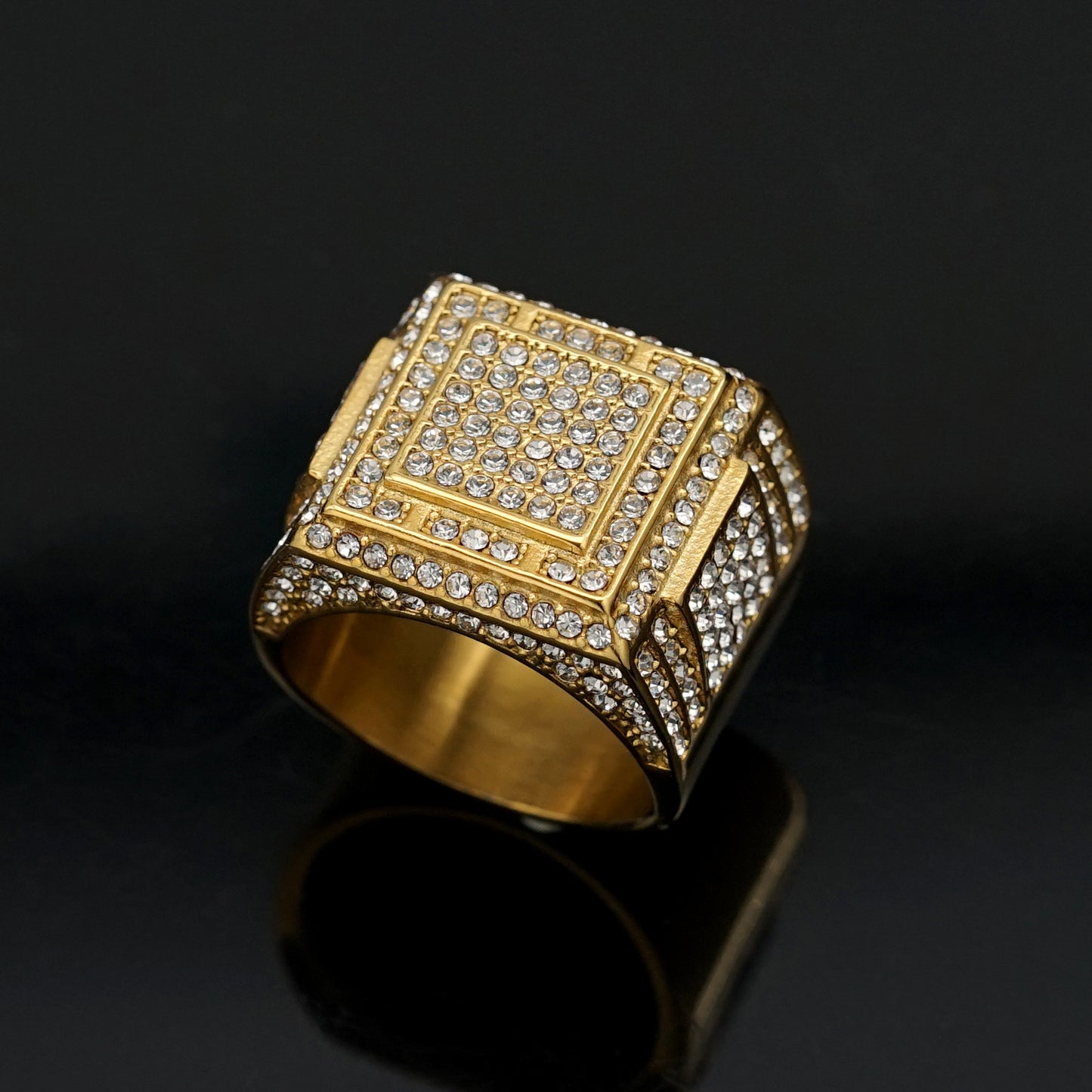 Planderful Everyday Genie Stainless Steel Zircon Ring For Men Unisex Bold Statement Jewelry