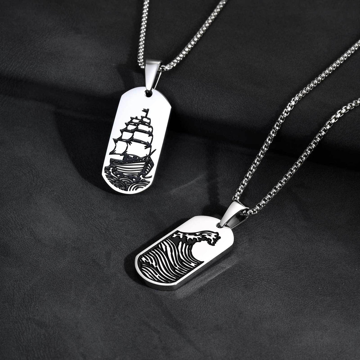 Stainless Steel Pendants — Two Designs, Chain Optional