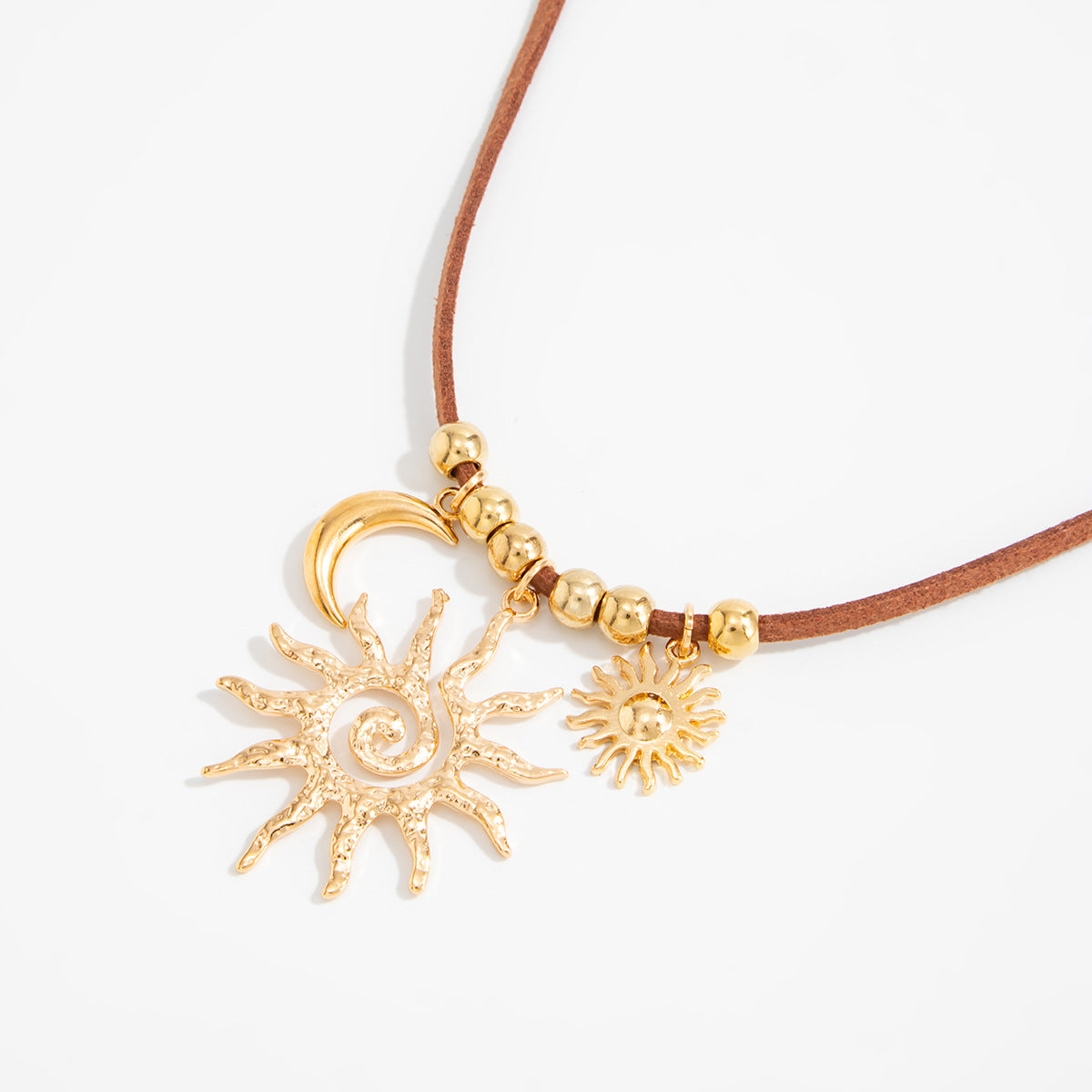Sun Crescent Beaded Vacation Necklace