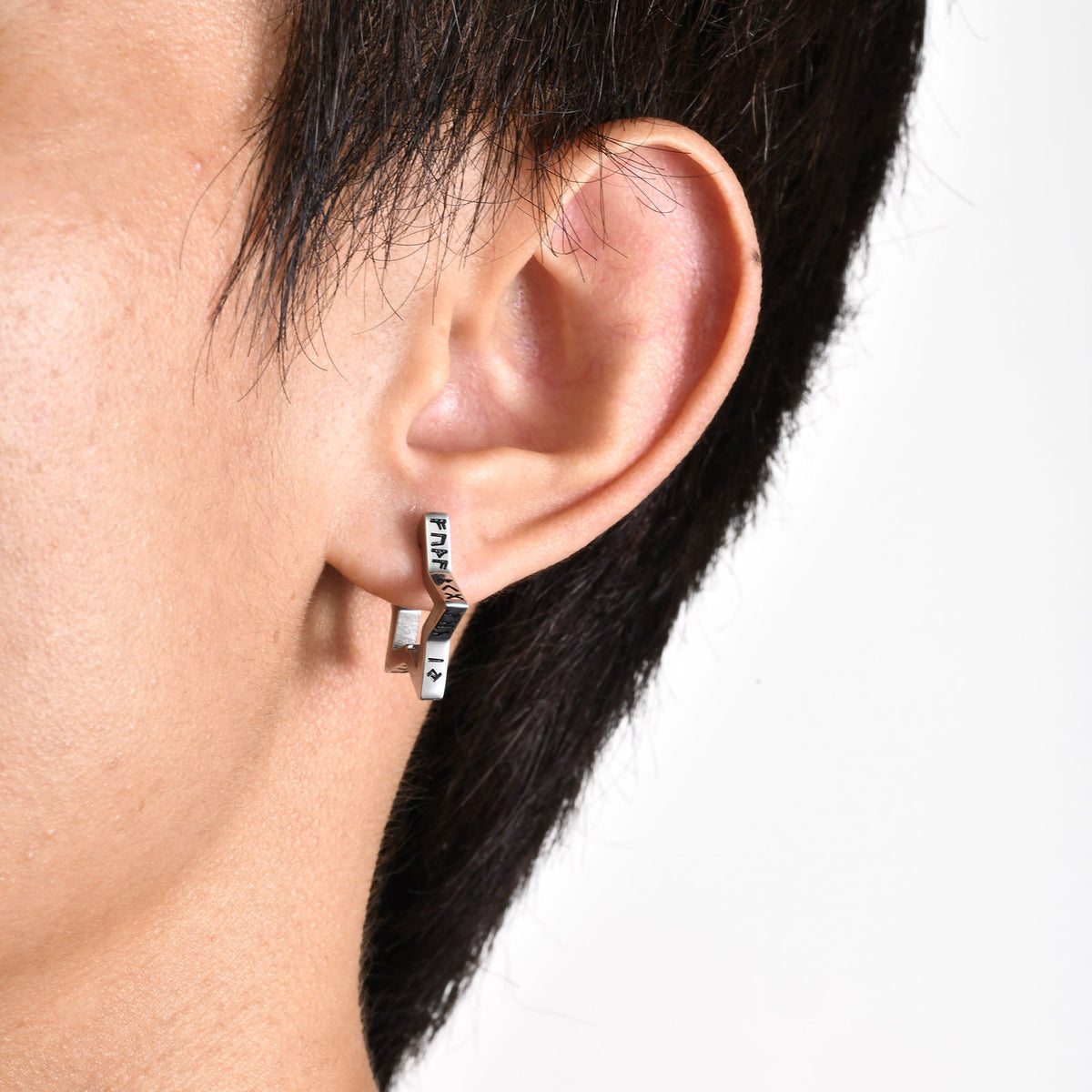 Gold Viking Rune Lightning-Bolt Earrings