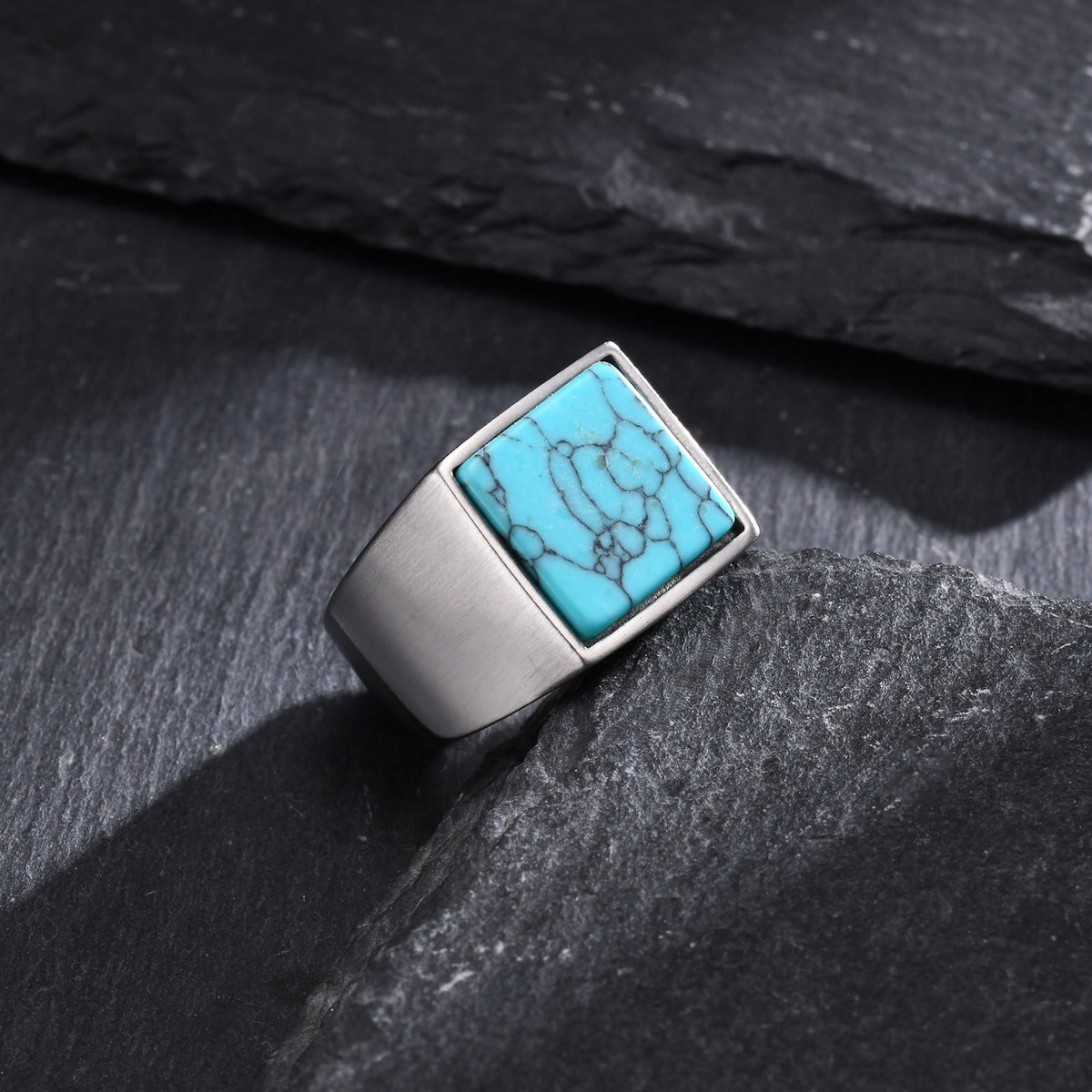 Stainless Steel Several Square Seal Casting Ring Men's