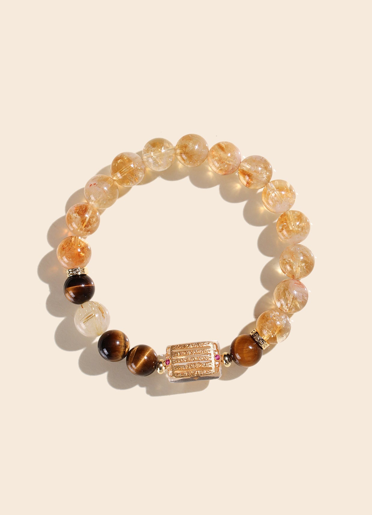 Planderful Fortune's Favor Bracelet – Elegant Crystal Design with Yellow Tiger Eye