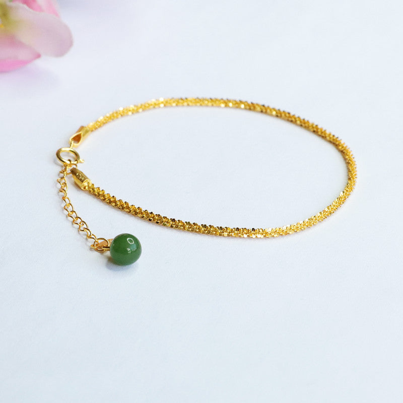 Jasper Snow S925 Silver Bracelet with Natural Hetian Jade