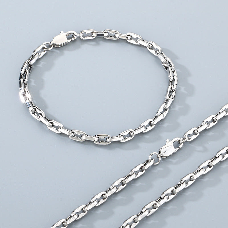 Planderful Premium Titanium Steel Mens Bracelet Interlock