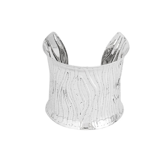 Mountains and Rivers Scratch Stripe Open Bracelet with Creative Irregular Design towards European and American Style